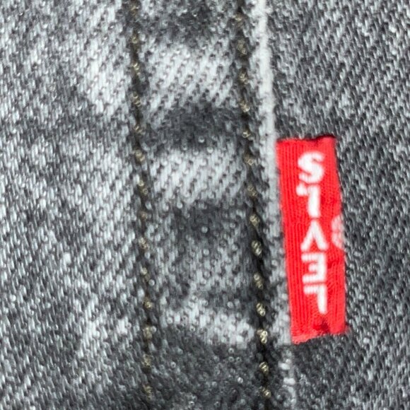 LEVI'S BIG "E" Wedgie Straight High Rise Cropped Raw Hem Black Wash Size: 28X26 - Picture 8 of 11